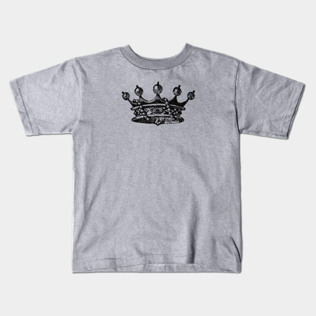 Royal Crown | Vintage Crown | Black and White | Kids T-Shirt by Eclectic At Heart